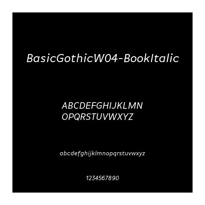 BasicGothicW04-BookItalic