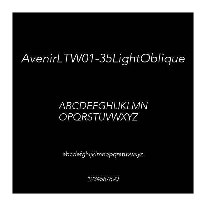 AvenirLTW01-35LightOblique