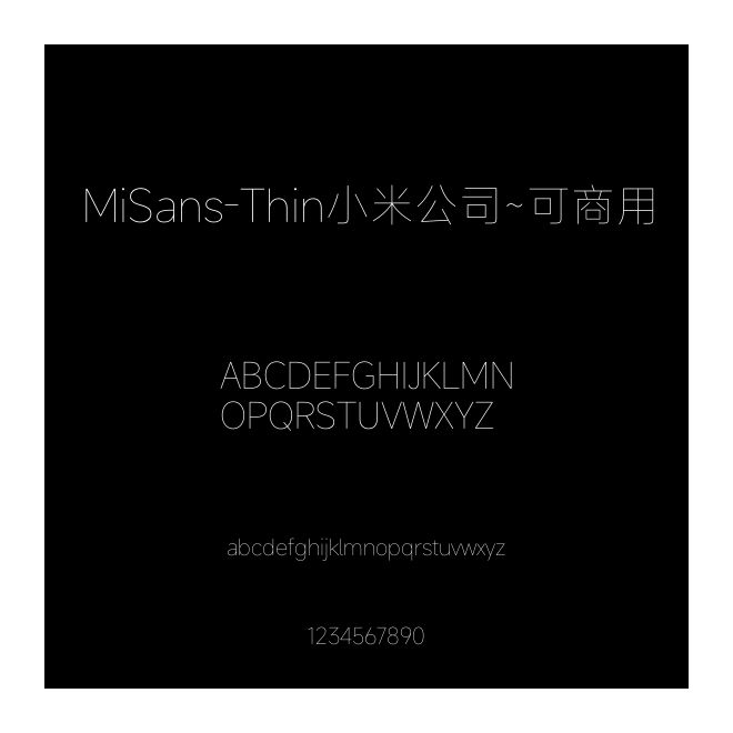 MiSans-Thin小米公司~可商用
