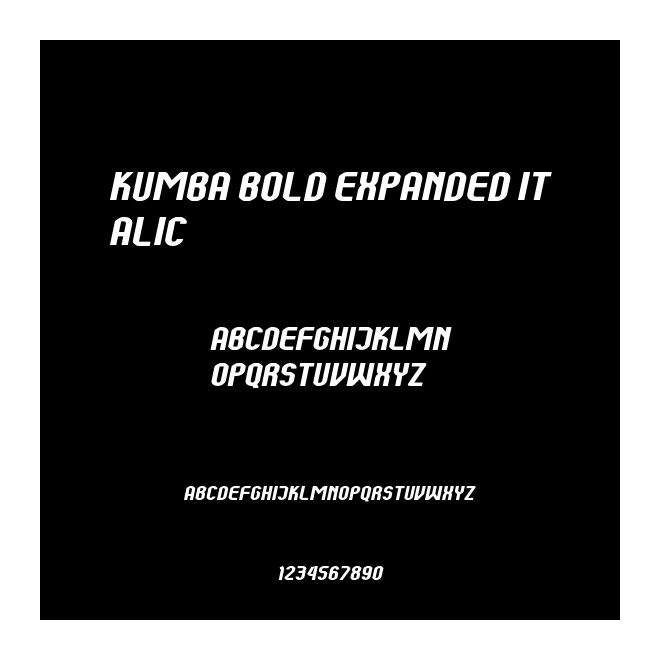 Kumba Bold Expanded Italic