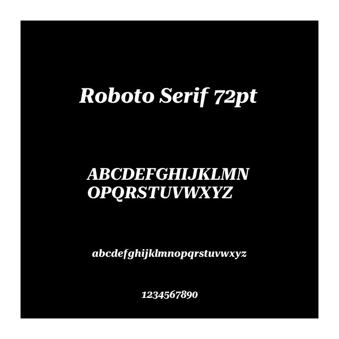Roboto Serif 72pt