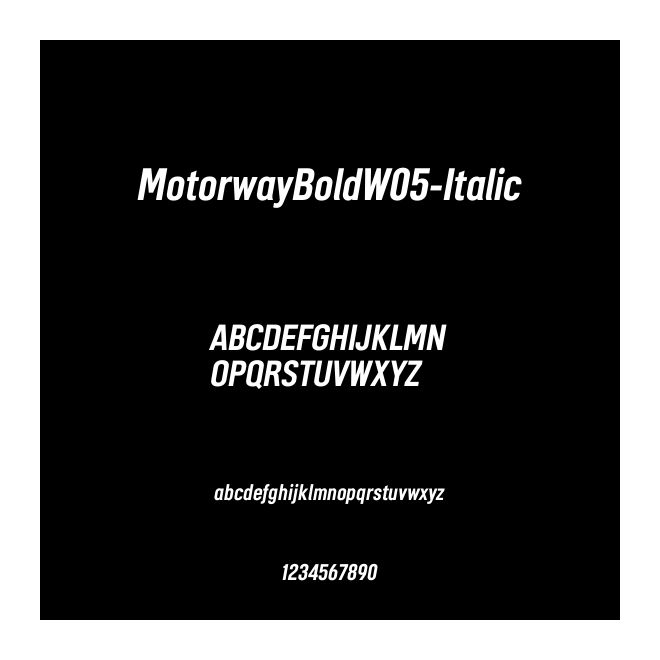 MotorwayBoldW05-Italic