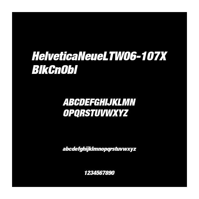 HelveticaNeueLTW06-107XBlkCnObl