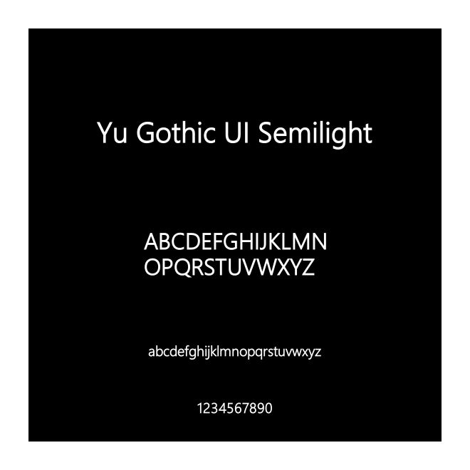 Yu Gothic UI Semilight