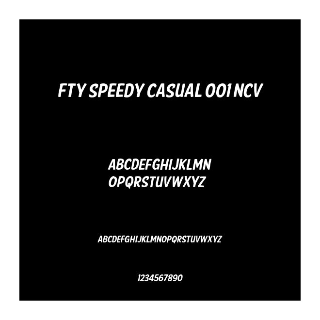 FTY SPEEDY CASUAL 001 NCV
