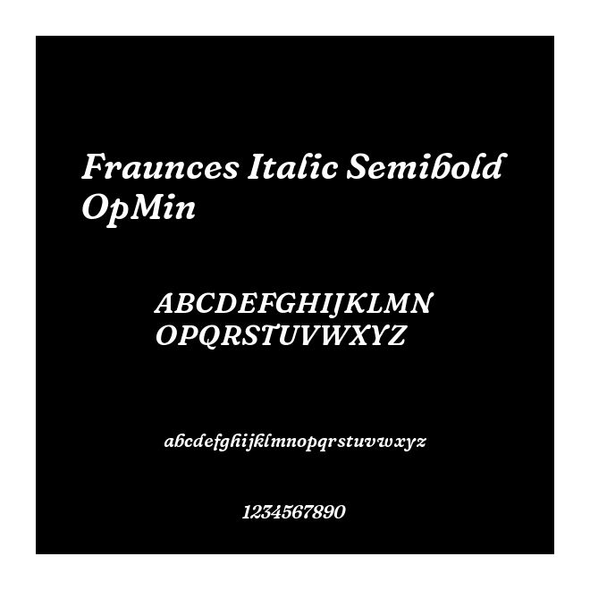 Fraunces Italic Semibold OpMin