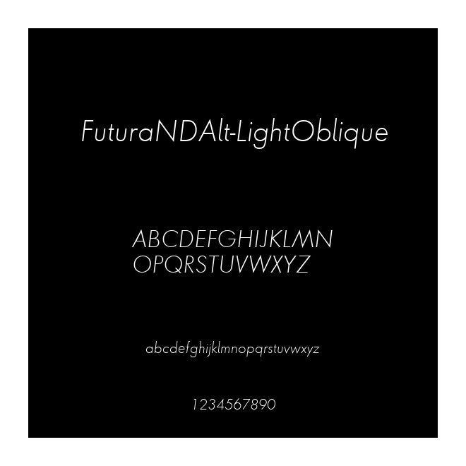 FuturaNDAlt-LightOblique