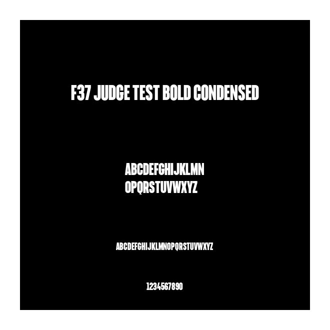F37 Judge Test Bold Condensed