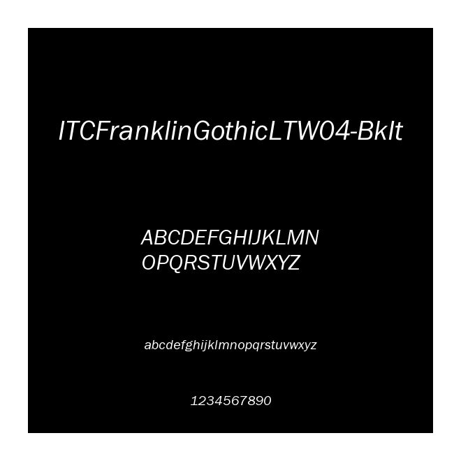ITCFranklinGothicLTW04-BkIt