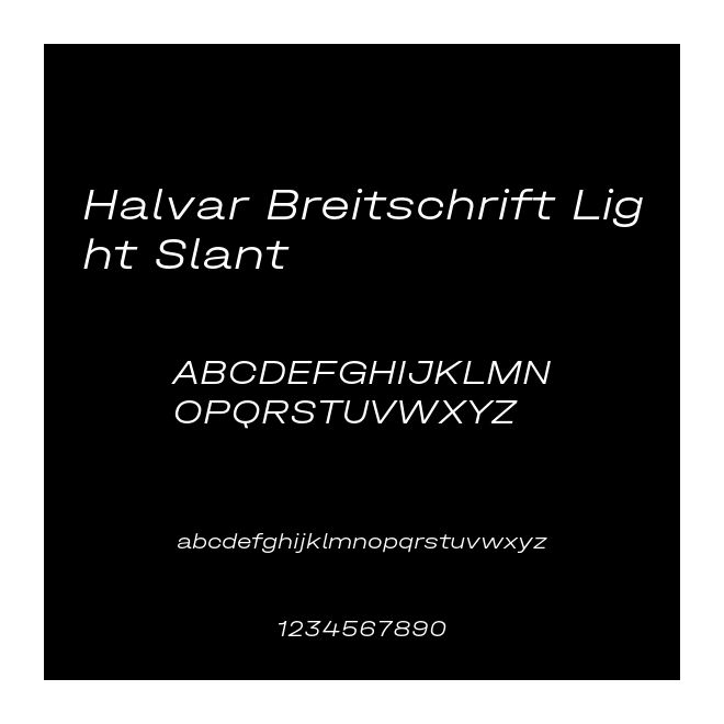 Halvar Breitschrift Light Slant