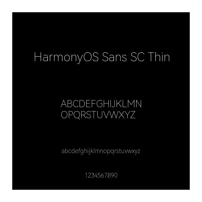 HarmonyOS Sans SC Thin