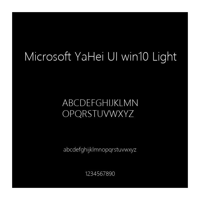 Microsoft YaHei UI win10 Light