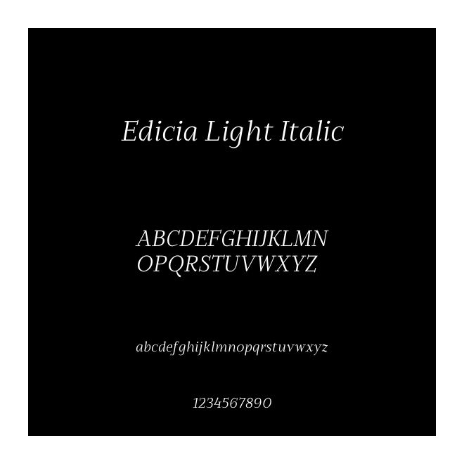 Edicia Light Italic