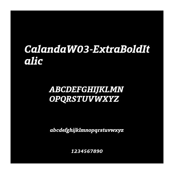 CalandaW03-ExtraBoldItalic