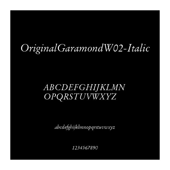 OriginalGaramondW02-Italic