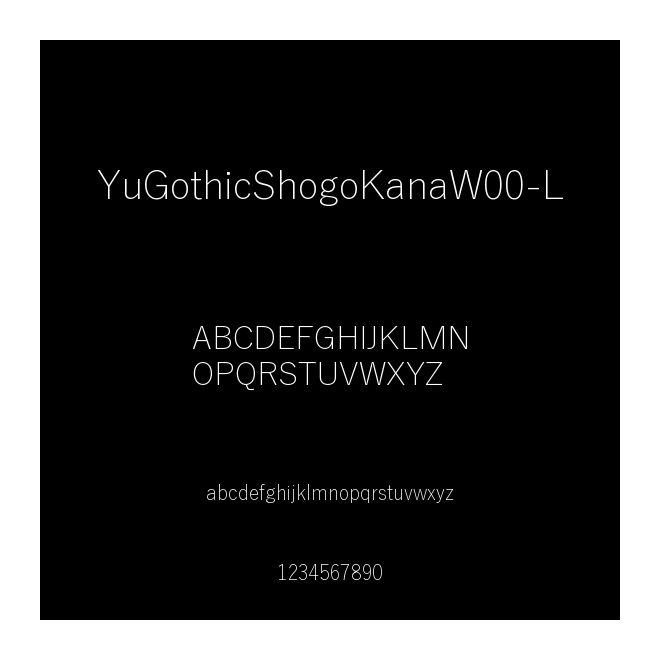 YuGothicShogoKanaW00-L