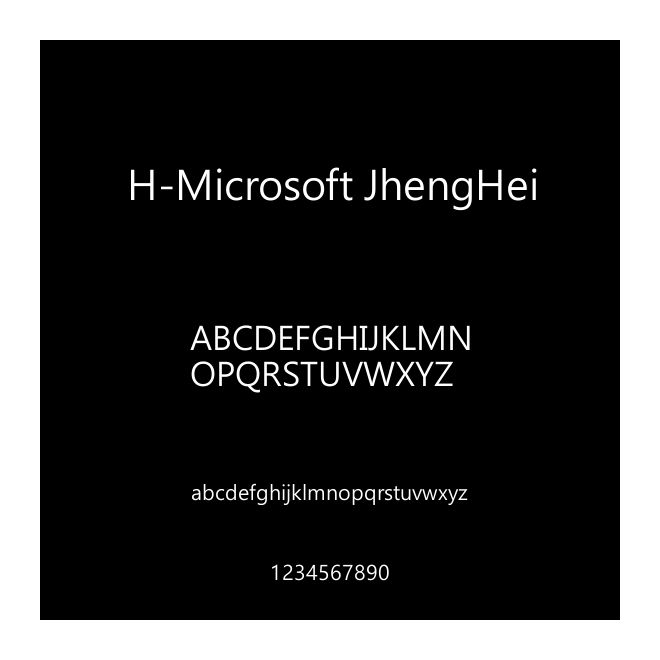 H-Microsoft JhengHei