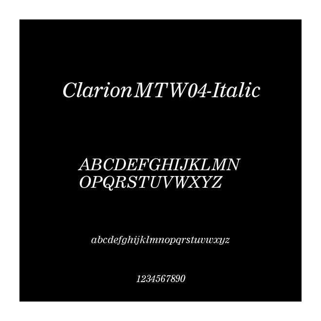 ClarionMTW04-Italic
