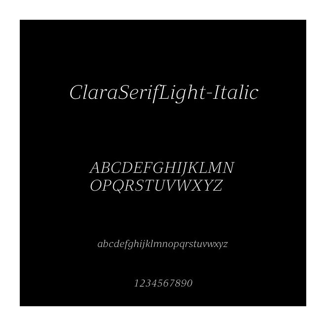 ClaraSerifLight-Italic