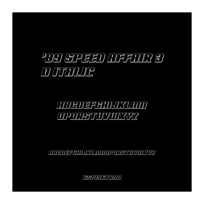 '89 Speed Affair 3D Italic