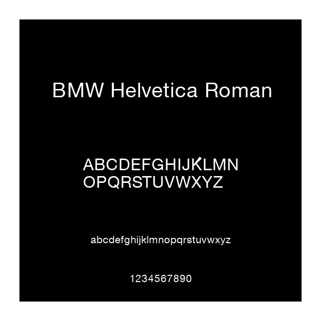 BMW Helvetica Roman
