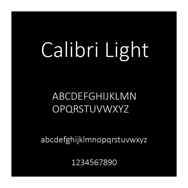 Calibri Light