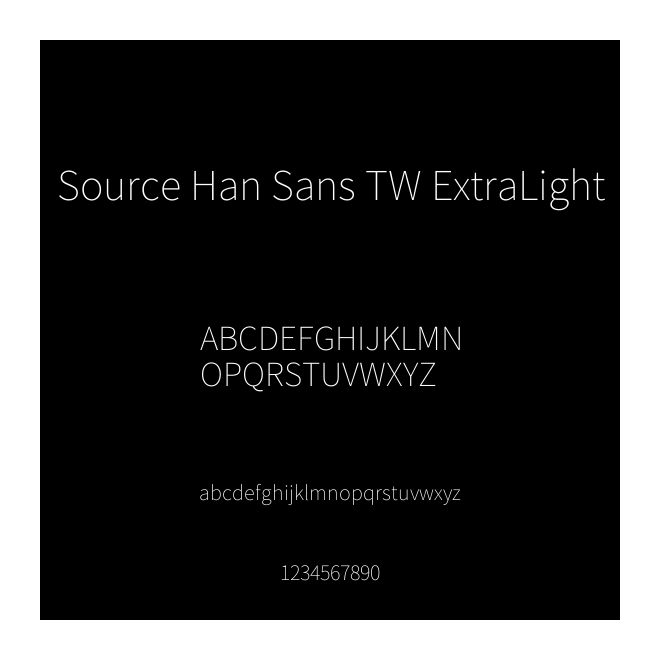 Source Han Sans TW ExtraLight