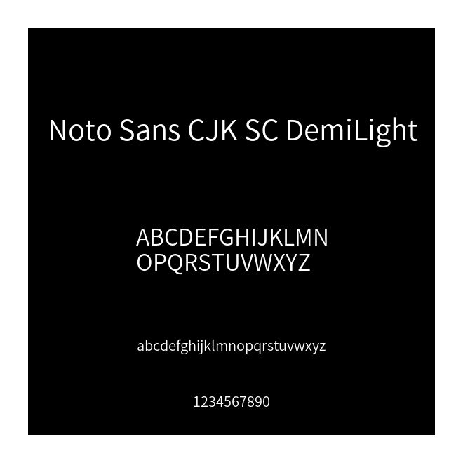 Noto Sans CJK SC DemiLight