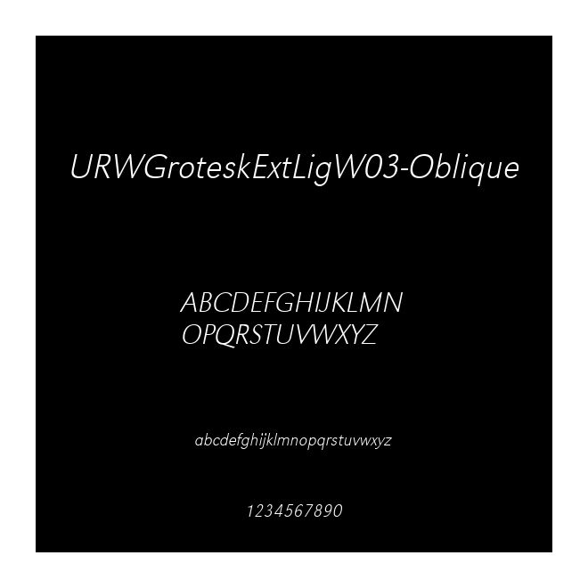 URWGroteskExtLigW03-Oblique