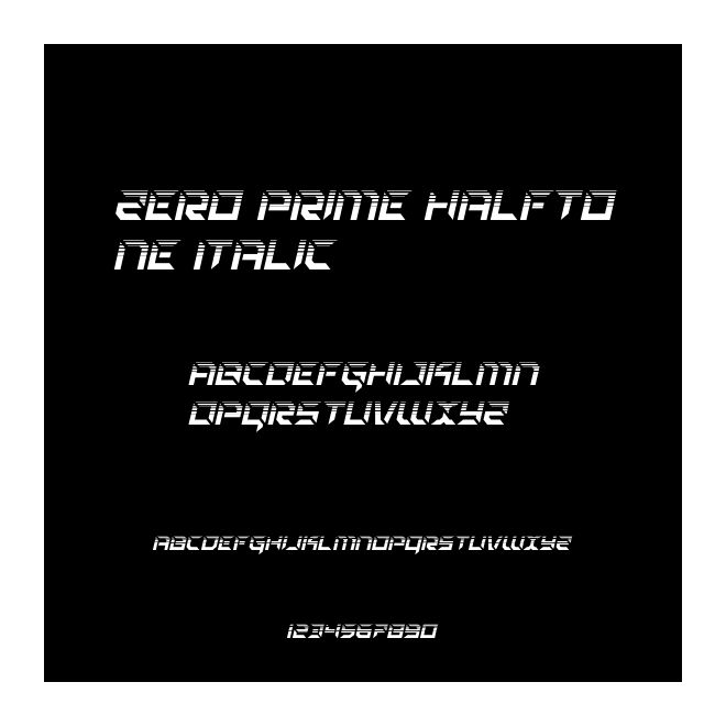 Zero Prime Halftone Italic