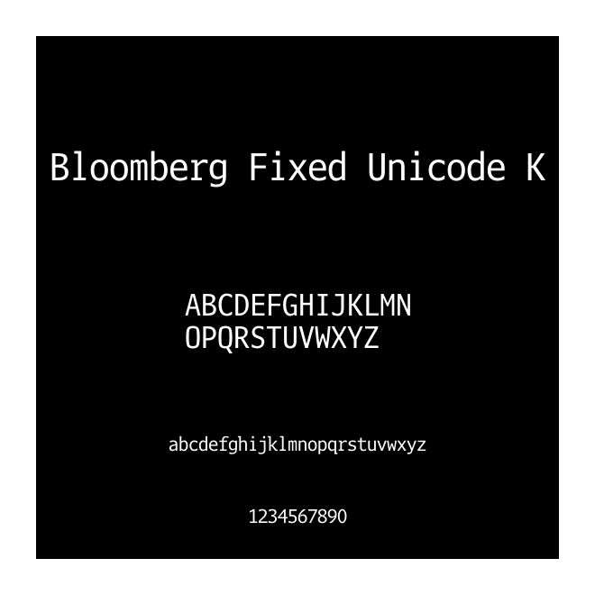 Bloomberg Fixed Unicode K