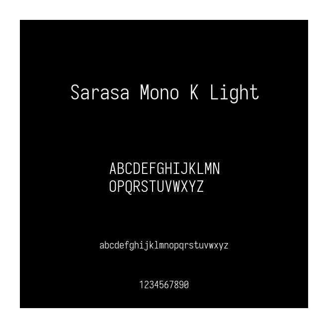 Sarasa Mono K Light