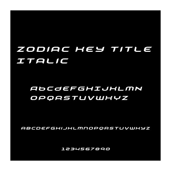 Zodiac Key Title Italic