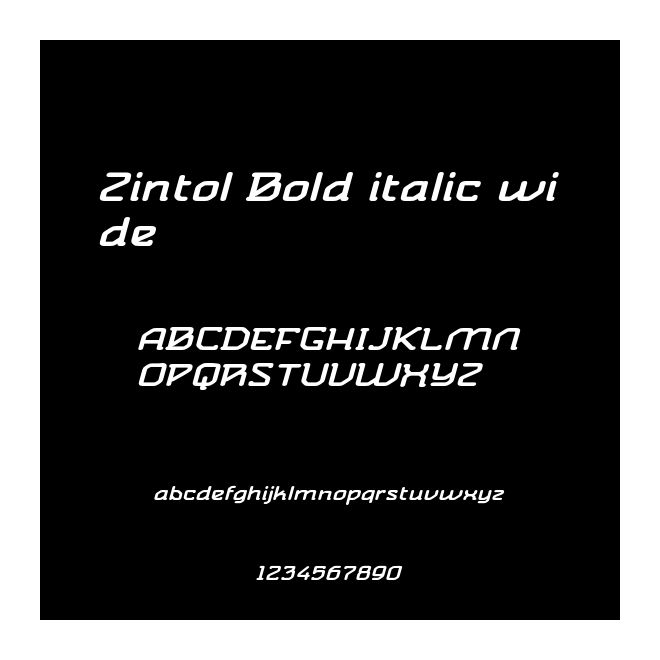 Zintol Bold italic wide