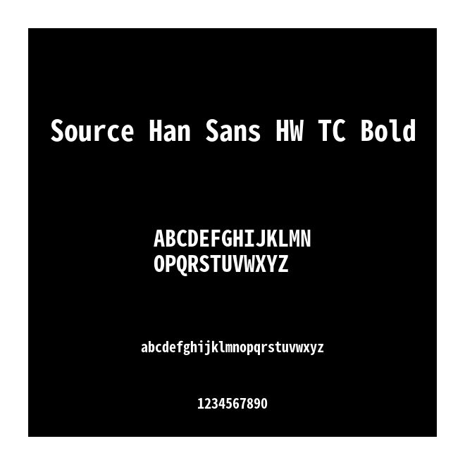 Source Han Sans HW TC Bold