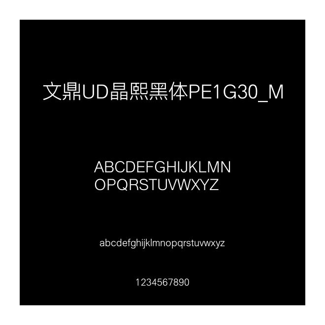 文鼎UD晶熙黑體PE1G30_M