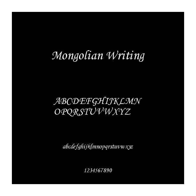 Mongolian Writing