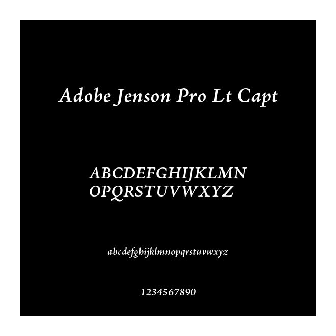 Adobe Jenson Pro Lt Capt