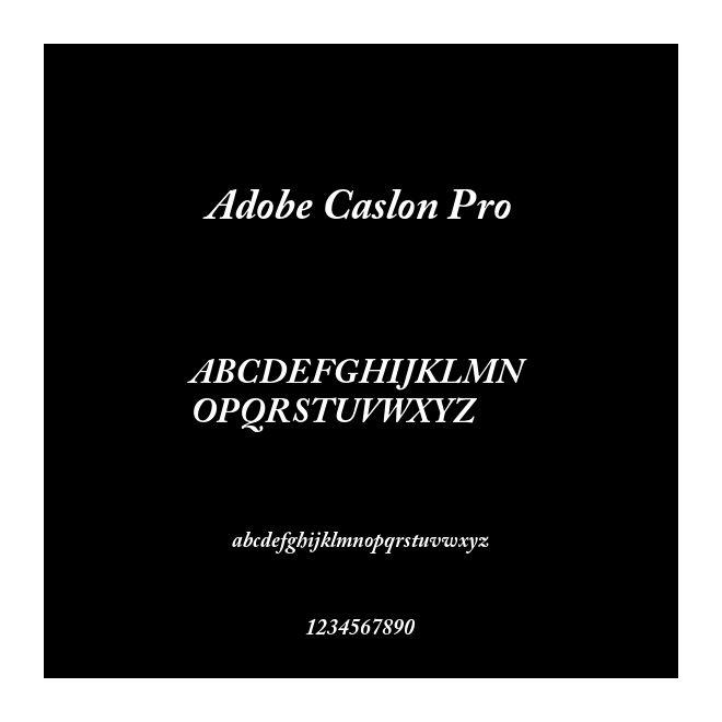 Adobe Caslon Pro