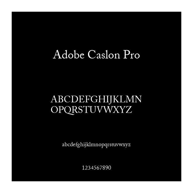 Adobe Caslon Pro