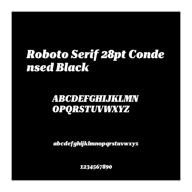 Roboto Serif 28pt Condensed Black