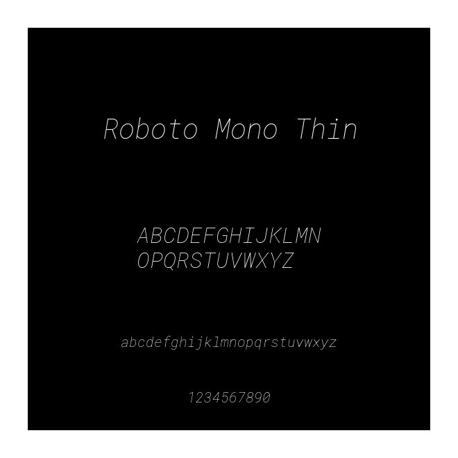 Roboto Mono Thin