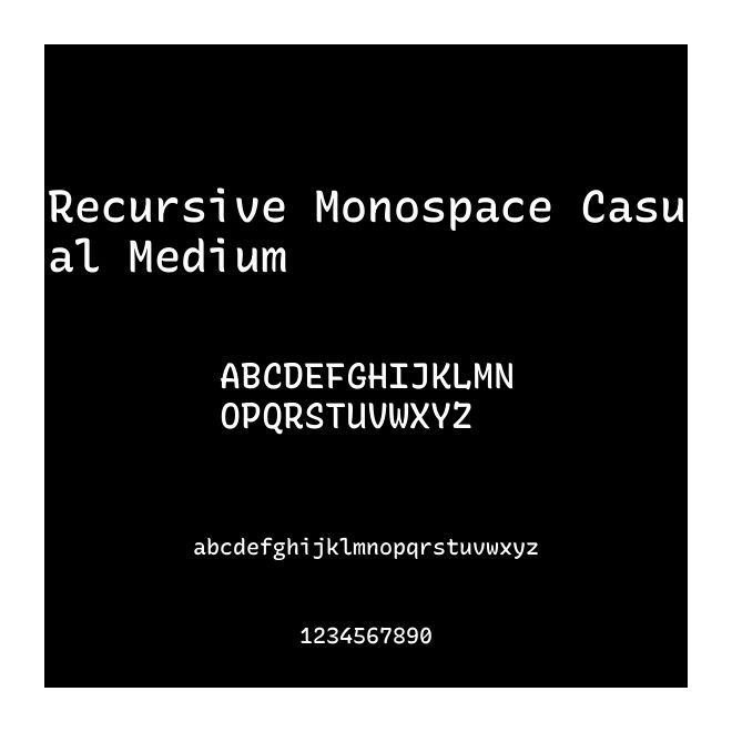 Recursive Monospace Casual Medium