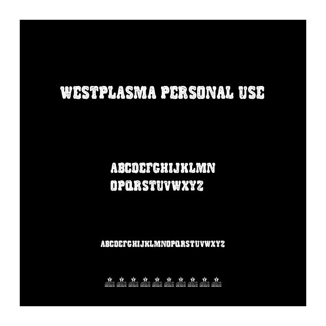 WESTPLASMA PERSONAL USE