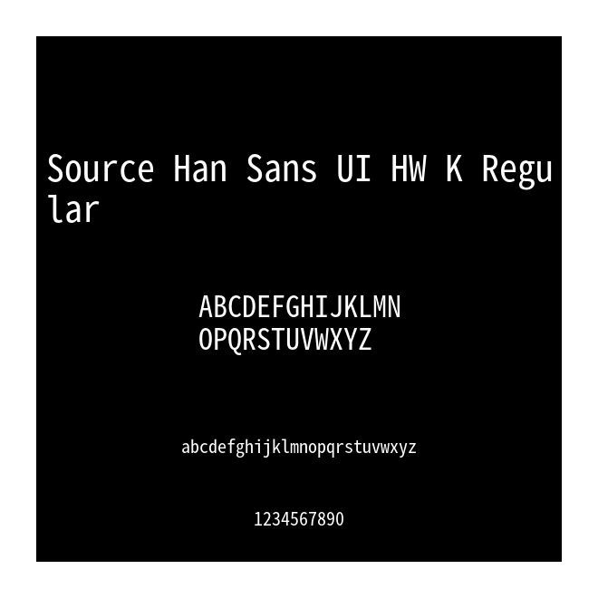 Source Han Sans UI HW K Regular