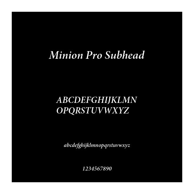 Minion Pro Subhead