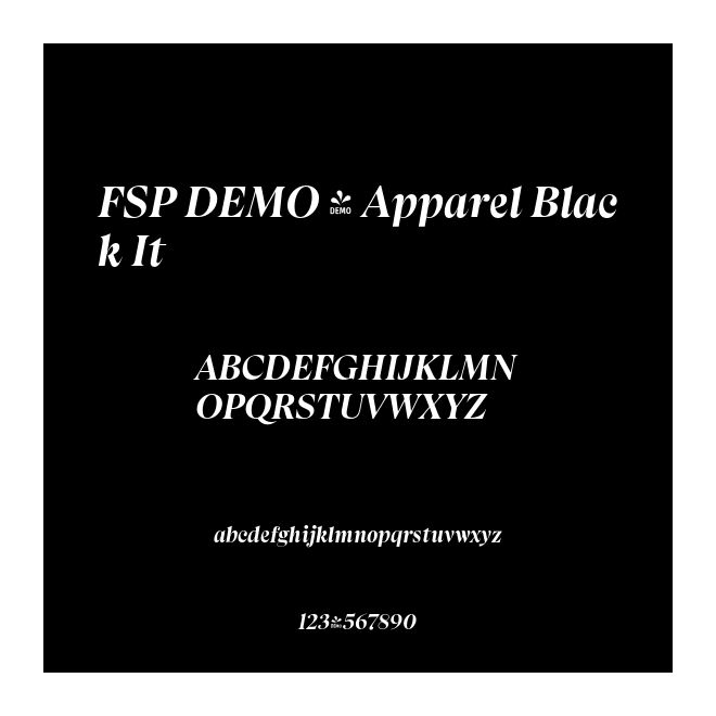 FSP DEMO - Apparel Black It