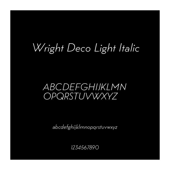 Wright Deco Light Italic