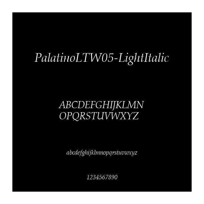 PalatinoLTW05-LightItalic