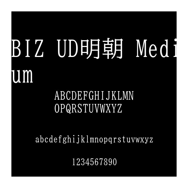 BIZ UD明朝 Medium